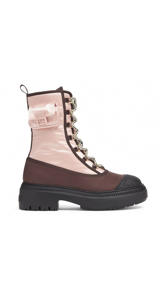 Domino Nylon Biker Boot - Pink