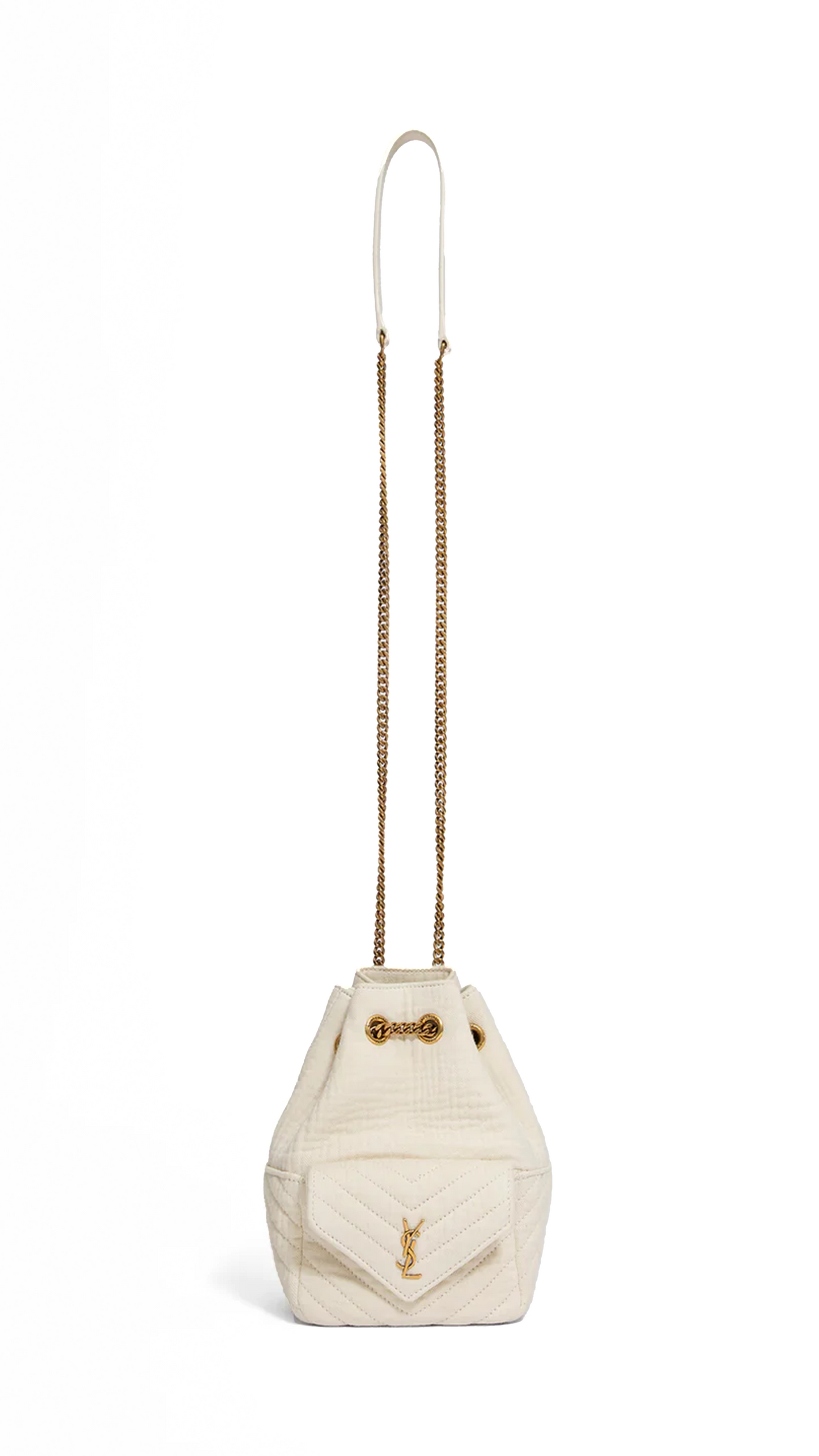 Joe Mini Bucket Bag in Cotton - White