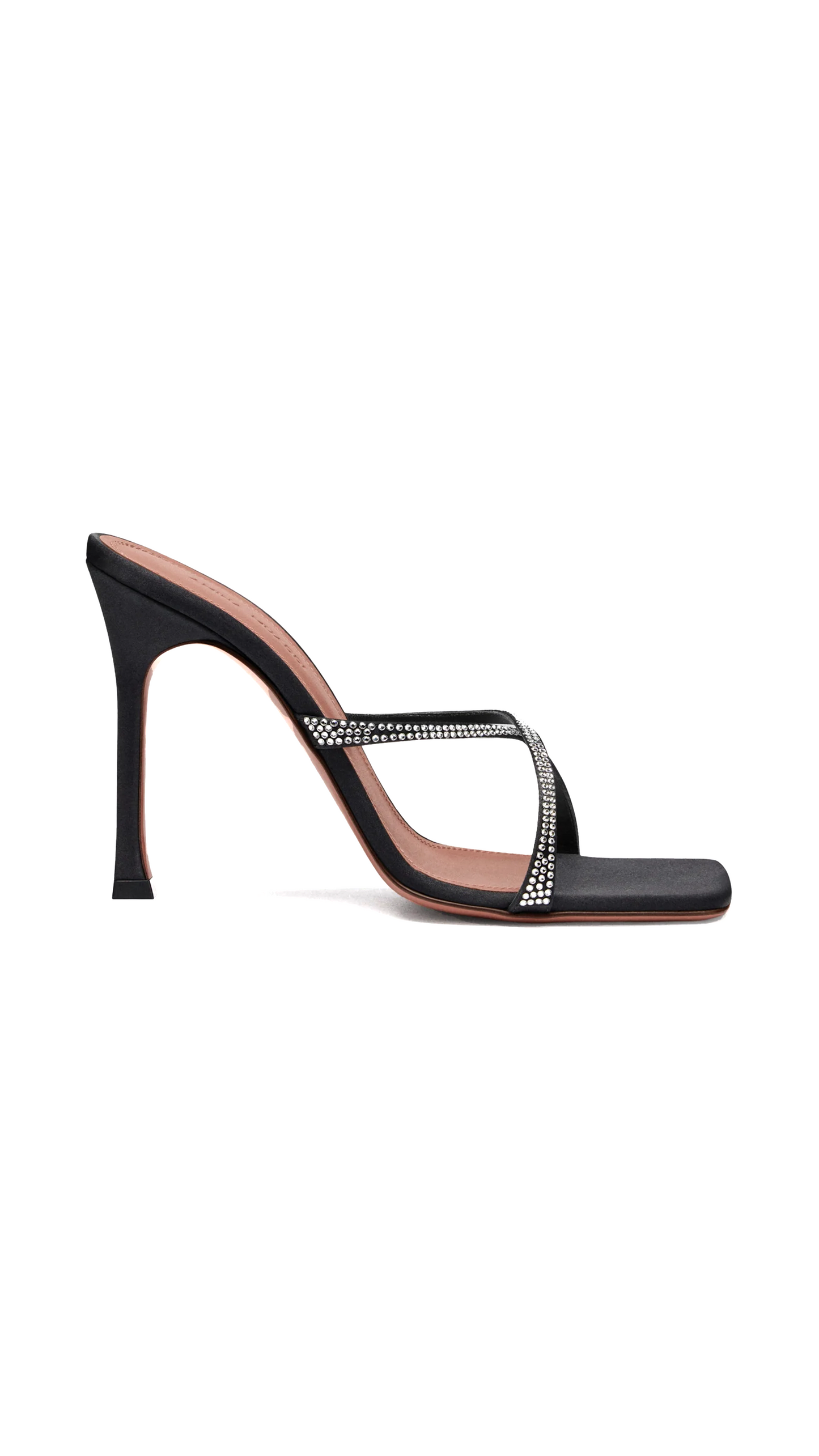 Adriana Crystal Slipper - Satin Black