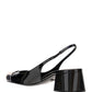 Patent Leather Slingback Pumps - Black.