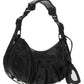 Le Cagole XS Shoulder Bag Crocodile Embossed - Black