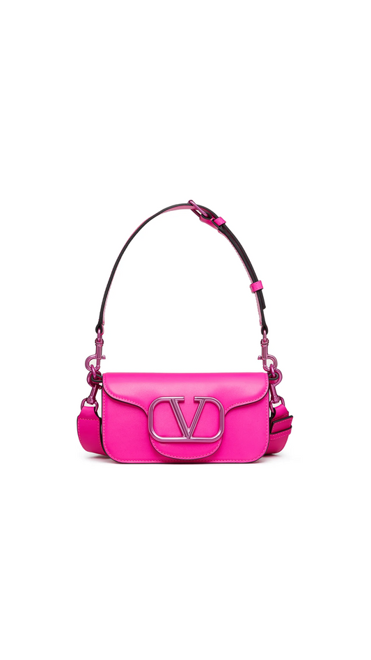Mini Locò Crossbody Calfskin Bag - Pink PP