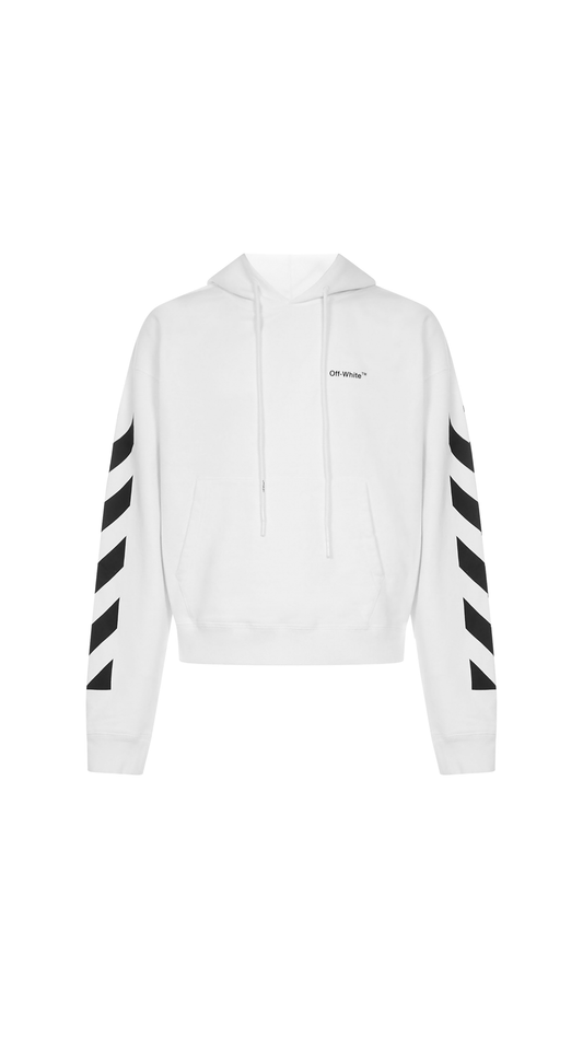 Diag Helvetica Hoodie - White