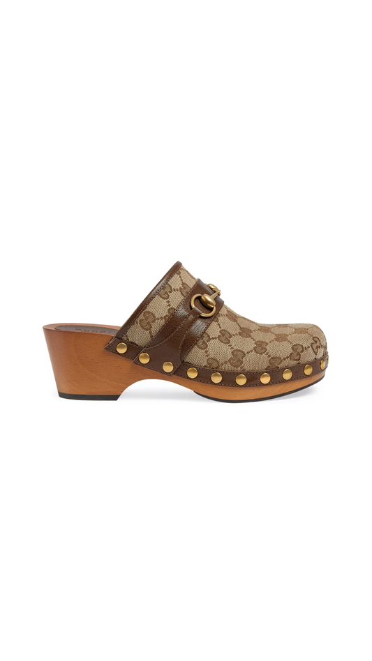 Women's GG Clog - Beige / Ebony