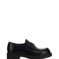 Brushed Leather Loafers - Black