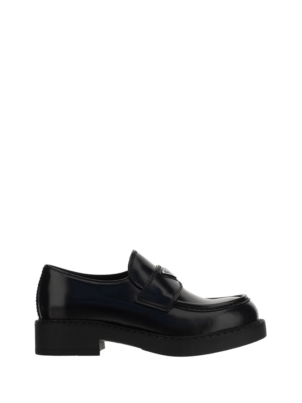 Brushed Leather Loafers - Black