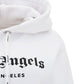 Rhinestone Sprayed Logo Hoodie - White