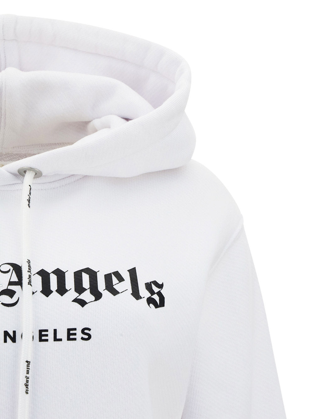 Rhinestone Sprayed Logo Hoodie - White