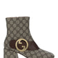 Gucci Blondie Ankle Boot - Beige/Ebony/Brown.