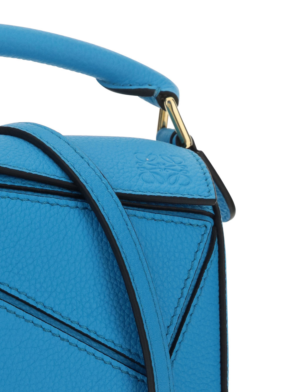 Mini Puzzle Bag in Soft Grained Calfskin - Cyan