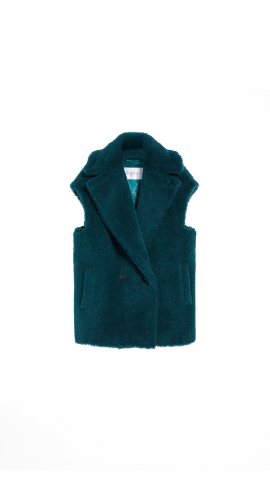 Teddy Fabric Gilet - Turquoise