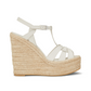 Tribute Espadrille Wedges in Smooth Leather - White