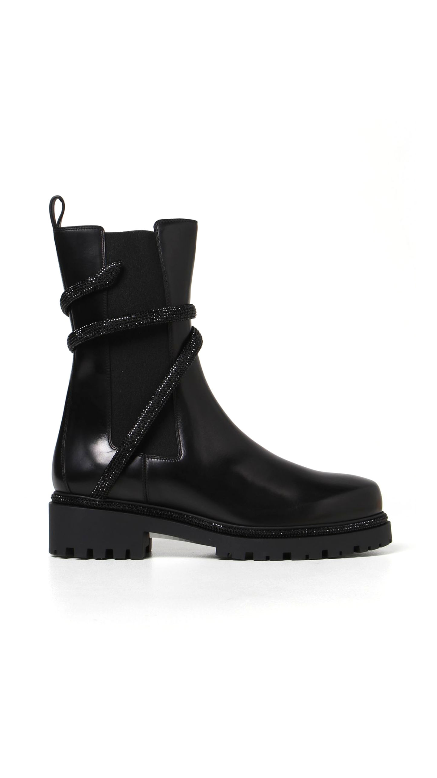 Cleo Combat Biker Boots - Black/Black