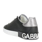 Calfskin Nappa Portofino Sneakers  - Black -