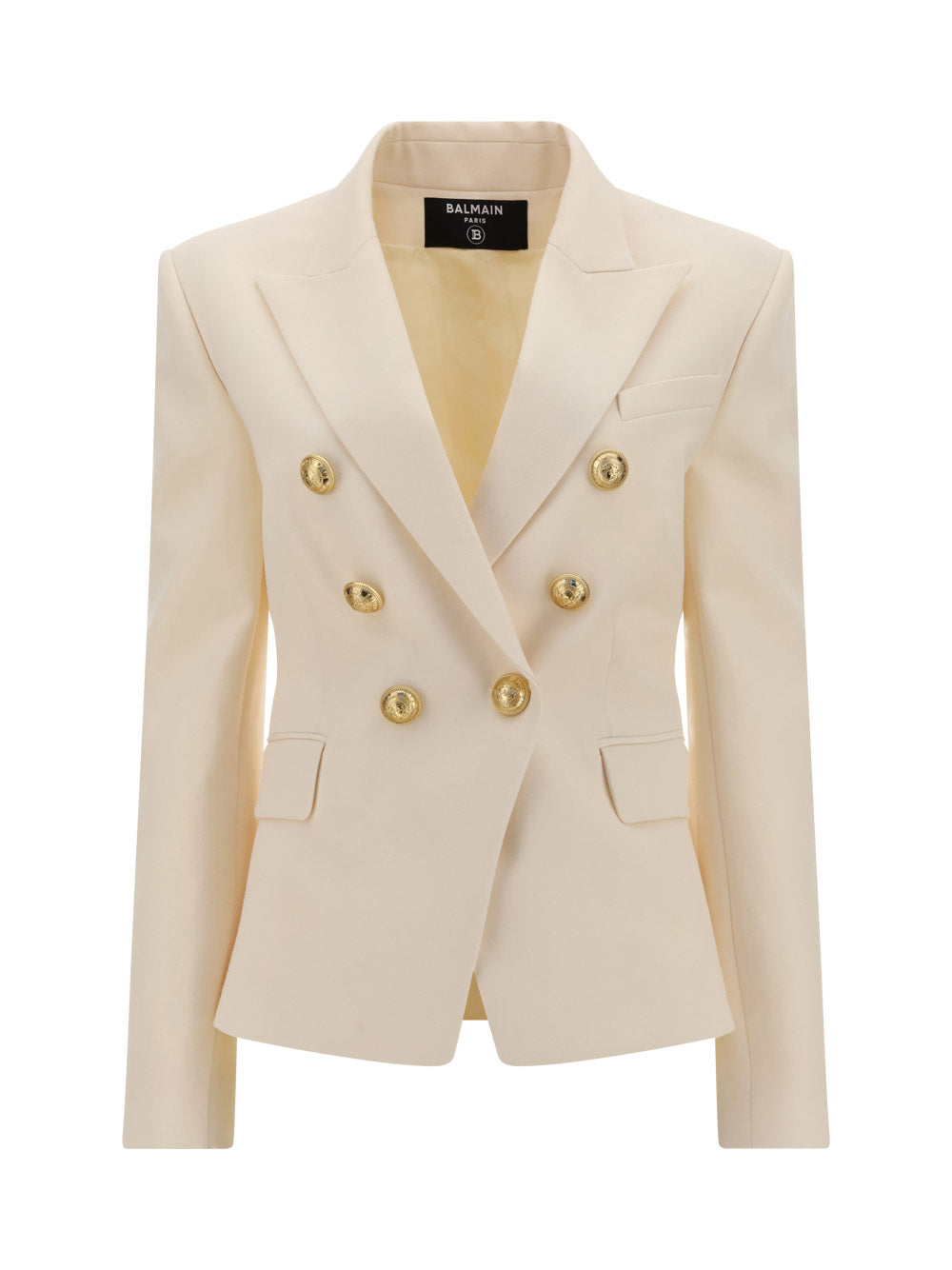 Grain de Poudre Double-Breasted Jacket - White
