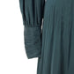 Silk Wrap Midi Dress - Emerald Green