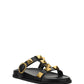 Roman Stud Slide Sandal In Calfskin - Black