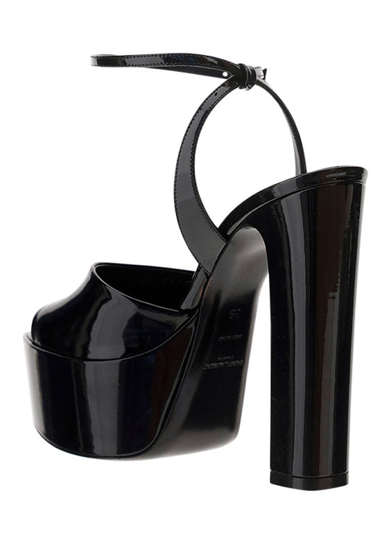 Jodie Platform Sandals In Patent Leather - Black