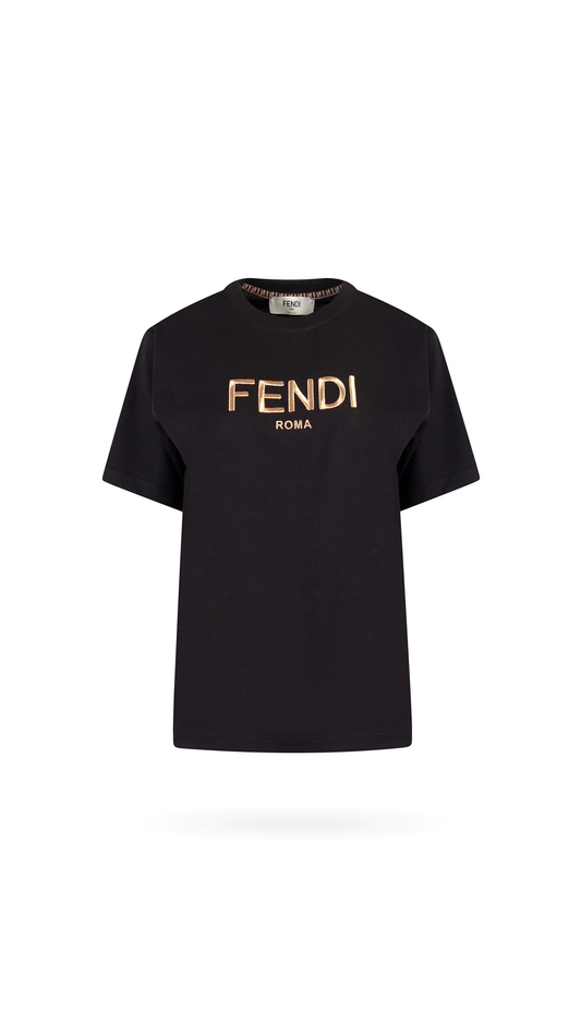 Fendi Logo Jersey T-shirt - Black.