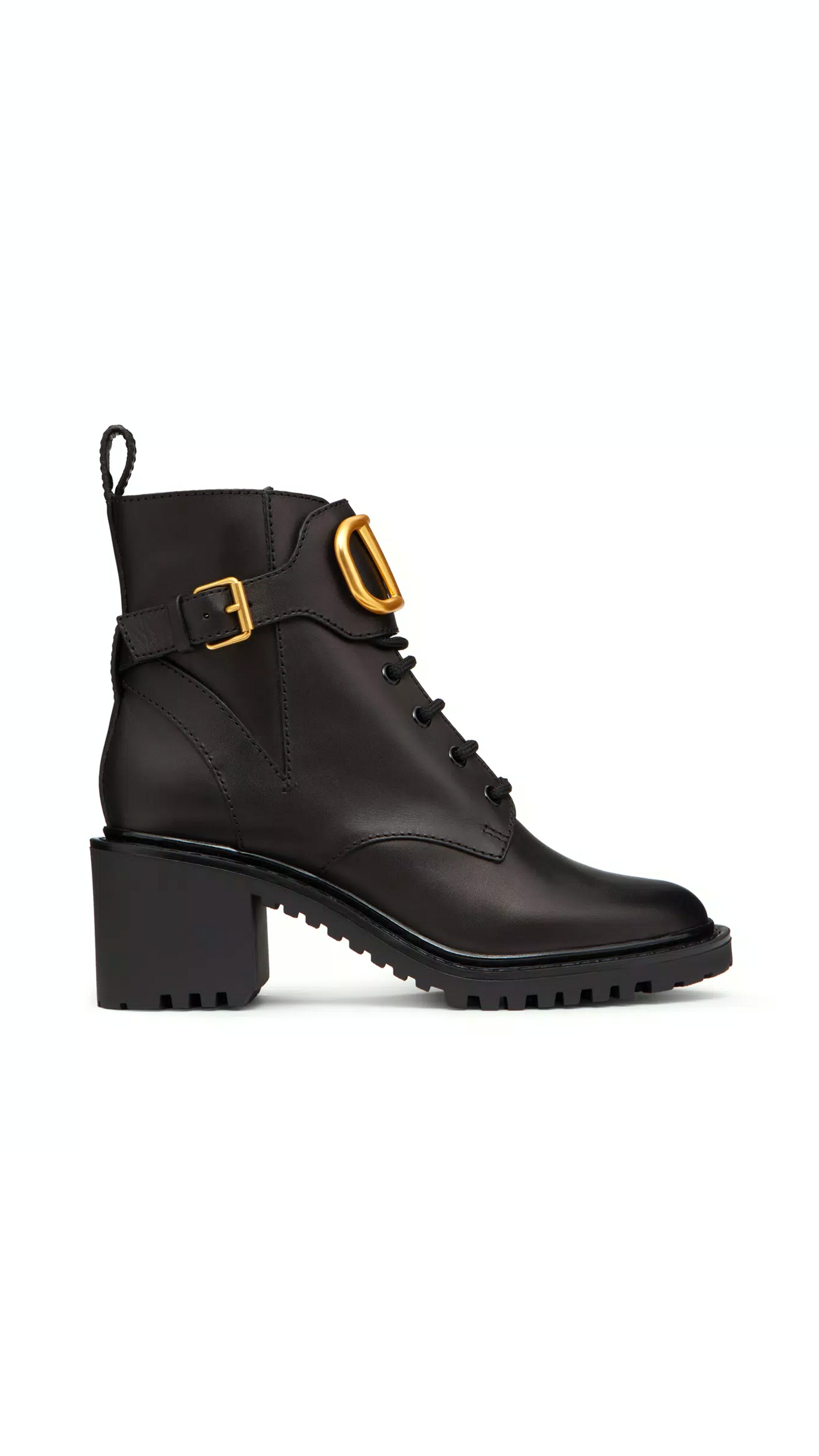 Vlogo Signature Calfskin Combat Boot 70 mm - Black