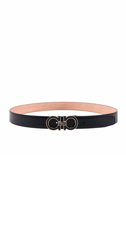 Adjustable Gancini Belt - Black