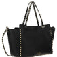 Medium Grainy Calfskin Rockstud Bag - Black