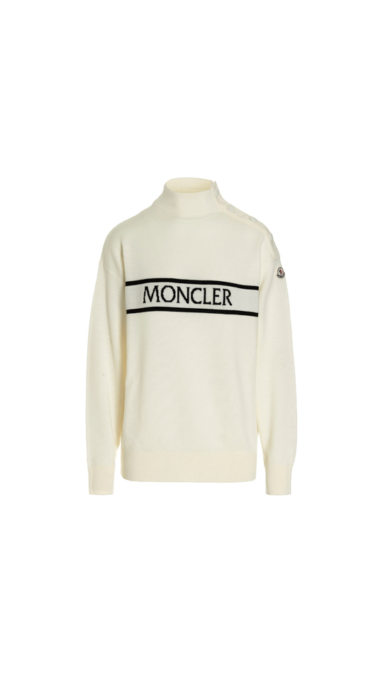 Logo Wool Jumper - White