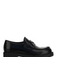 Brushed Leather Loafers - Black