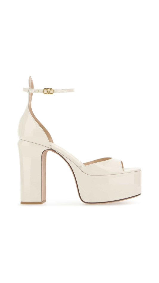 Tan-go Platform Patent Leather Sandal 125mm - White