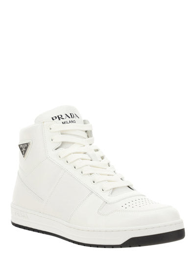 Leather High-Top Sneakers - White