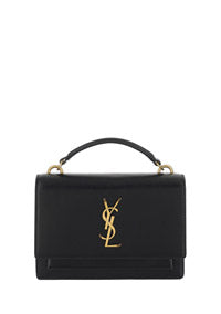 Sunset Chain Bag In Smooth Leather - Black