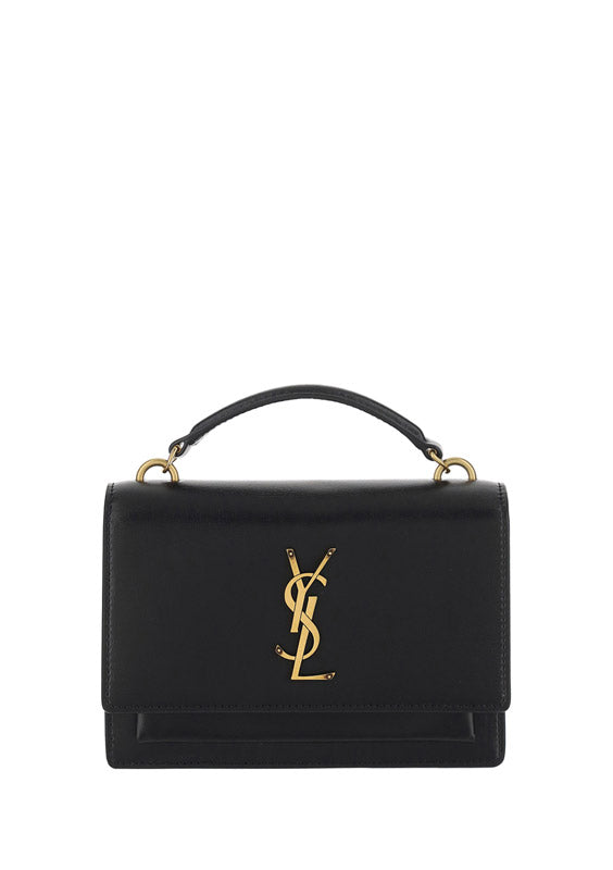 Sunset Chain Bag In Smooth Leather - Black