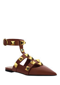 Roman Stud Ballet in Calfskin - Tan