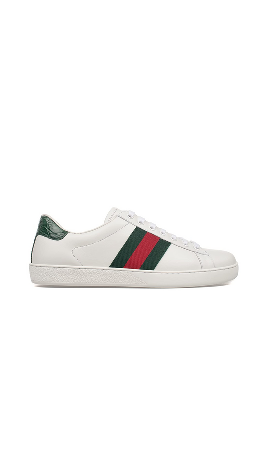 Ace Leather Sneakers - White / Green