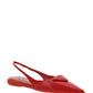 Brushed Leather Slingback Ballerinas - Red