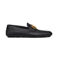 Vlogo Signature Grainy Calfskin Driving Shoe - Black/Gold