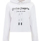 Rhinestone Sprayed Logo Hoodie - White