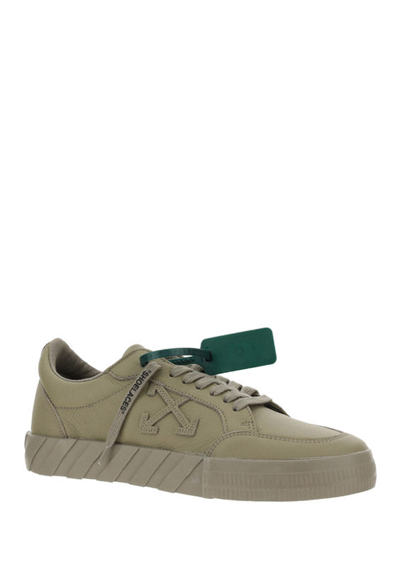 Low Vulcanized Calf Leather Sneakers - Military Green