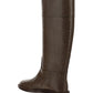 FF Karligraphy Motif Boots In Crocodile-Embossed Leather - Brown