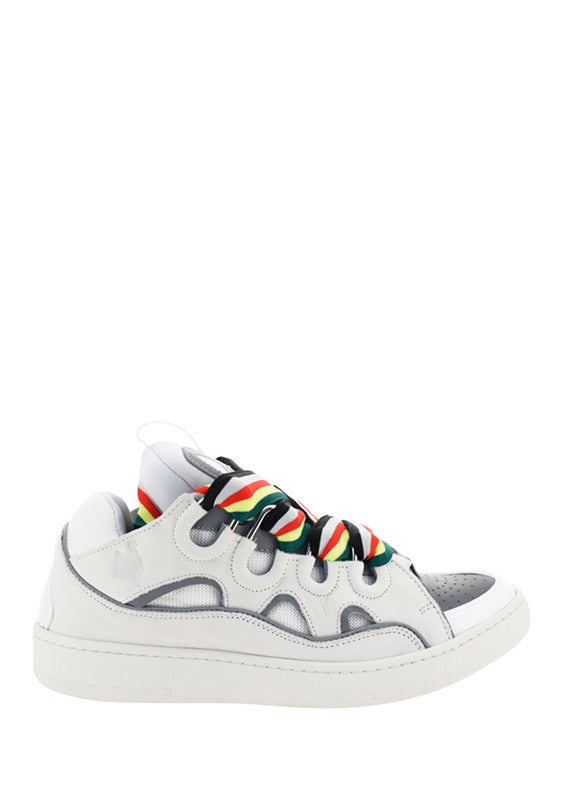 Leather Curb Sneakers - White