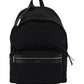 City Backpack In Nylon Canvas And Leather - Black