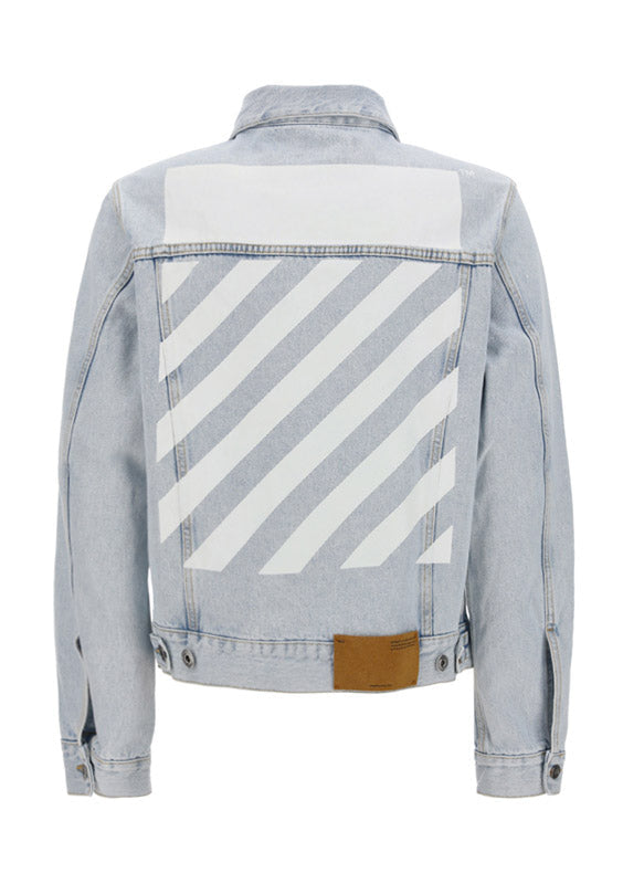 Diagonal Tab Slim Denim Jacket
