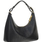 Small Moon Cut Out Bag in 4G Coated Canvas - Black.