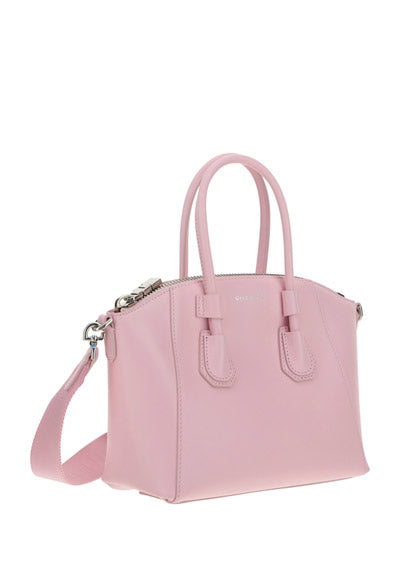 Mini Antigona Sport bag in Leather - Blossom Pink.