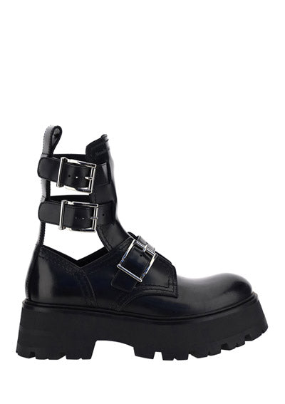 Rave Buckle Boot - Black / Silver