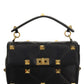 Large Roman Stud the Shoulder Bag in Nappa With Chain - Black