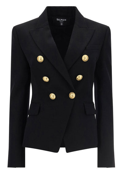 Grain de Poudre Double-Breasted Jacket - Black