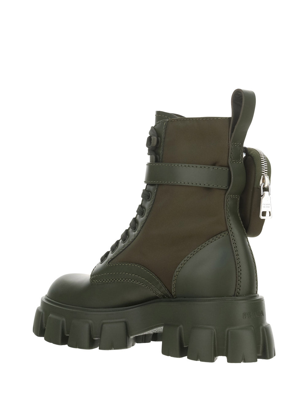 Monolith Leather and Nylon Fabric Boots - Military Green