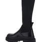 Calfskin and Stretch Mesh Boots - Black