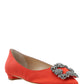 Hangisi Satin Flats - Red